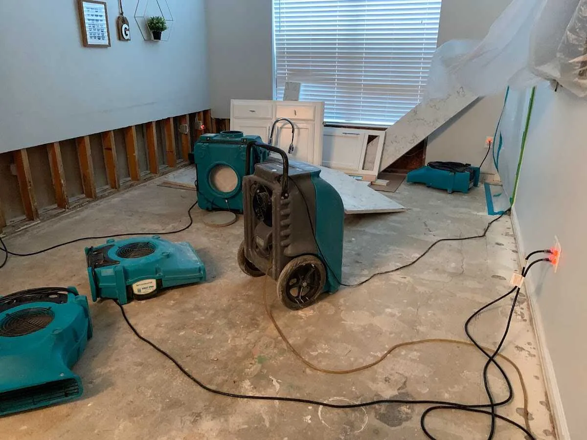 Dehumidifier in flood-cut room for Water Extraction & Removal in Clawson
